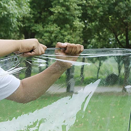 3m x 5.5m wasserdichte Transparente PVC Plane mit Ösen,Wetterfeste Plane Strapazierfähige Vordächer Faltbar,0,35mm Regenschutz Abdeckplane für Gartenmöbel Pflanzen Gewächshaus Pet Hutch Dach