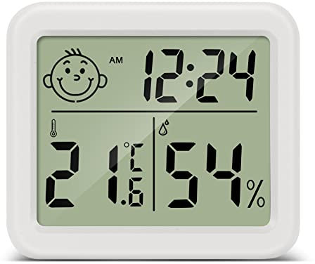 PAIRIER Digital Thermometer Hygrometer, Tragbares Thermometer Hygrometer Innen mit hohen Genauigkeit, LCD Bildschirm Raumthermomete, Geeignet für Gewächshaus, Heim und Büromessgeräte
