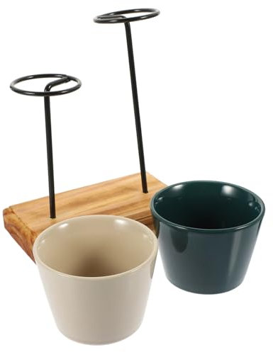 Amosfun 1juego Taza De Té Cerámica Decorativa con Soporte De Diseño Chic y Delicado para Oficina y Uso Diario