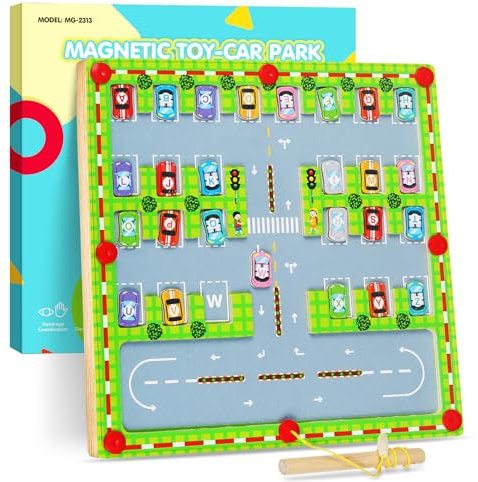 Montessori Spielzeug ab 3 4 5 Jahre, Magnetspiel Alphabet Labyrinth, Motorikspielzeug ab 3 5 6 Jahre Jungen Mädchen, Lernspielzeug Kinderspiele Ostern Weihnachten Geburtstag Geschenke ab 2 3 4 Jahre