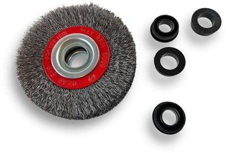 Lot de 10 brosses circulaires ACIER | Ø 100 mm | Epaisseur 3 rangs | Fil souple 0.20 mm ondulé | Alésage 16 mm | Touret meuleuse affûteuse ponceuse | Brossage décapage polissage | Kibros 234103AVx10