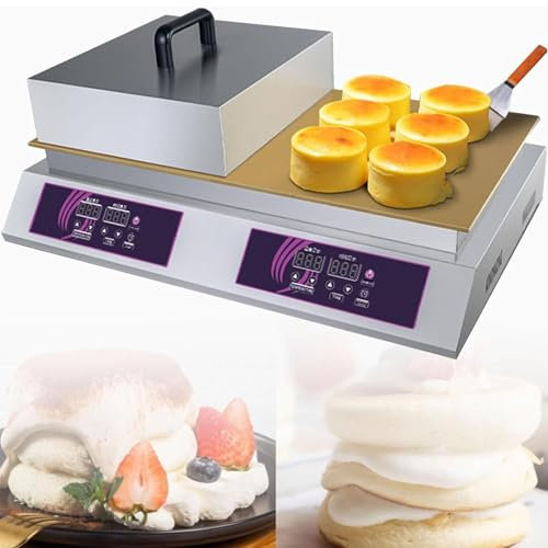 DPQYJPP Macchina per Pancake Commerciale, Macchina per soufflé elettrica, Macchina per Fare Muffin Dorayaki Baker, con Piastra riscaldante in Rame 8 mm e Controllo della Temperatura/Tempo,B