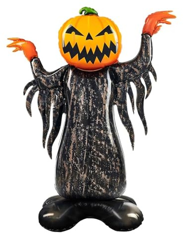 VIKY® XXL 3D Halloween Deko Luftballons, Kürbis Stehender Ballon Halloween, Horror Deko Party Balloon