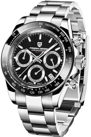 Pagani Design Herrenuhr VK63 Uhrwerk Daytona Chronograph Herren Hommage Quarz Uhr Keramik Lünette Edelstahl Sport Gummiband wasserdichte Taucheruhren Herren
