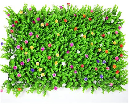 Brise-vue artificiel pour intérieur et extérieur - Panneaux de feuillage vert en treillis pour jardin (vert)