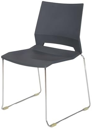 Topsit Stapelbarer Besucherstuhl, Wartezimmerstuhl, Metallgestell Bürostuhl, Moderner Konferenzstuhl, Stuhl fur Rezeption Pausen Raum, Farbiger Stuhl (Anthrazit)