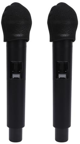 Microphone sans Fil à Réduction de Bruit en Métal, Ensemble de Micros Dynamiques Portatifs avec Couvercles en Cristal et Récepteur pour karaoké, Chant, Conférence Vocale