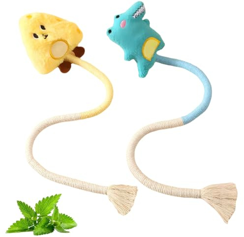 BEPSYOM Jouet en Peluche Herbe à Chat, Chat Interieur pour Protection Soins Dentaires, Favorise l'exercice du Chato, Mignon pour Chat, à Minette, Bâton pour Chat, à Jouer et à Mâcher