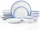16pc St Ives Porcelain Dinner Set - Blue Rings