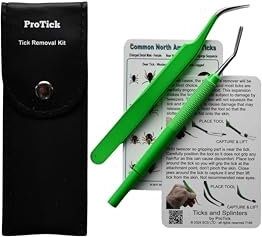 Tick Removal Kit, Precision Stainless Steel Tools, Carry Case, Tick ID Card, Removes All Tick Species and Sizes. Dog, Deer, Lone Star Ticks and Others Meet Their Match with This Premium Set