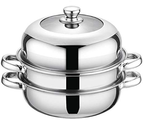 AYCDL Olla de Acero Inoxidable para cocinar al Vapor, Olla para Sopa, Cesta para cocinar al Vapor, Olla para baño María, Olla de 3 Capas para cocinar al Vapor