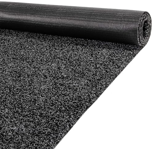 ANRO Teppich Läufer Schmutzfangmatte Sauberlaufmatte Fußmatte Indoor Outdoor Flur Eingang Oskar 100 x 80 cm Schwarz
