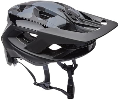 Fox Racing SPEEDFRAME RS CAMO CE MTB Helm – MIPS Integra Split – BOA Fit System – 3-Positionen-Visier – FIDLOCK Verschluss – Sonnenbrillenhalter – Black Camo, Größe: L