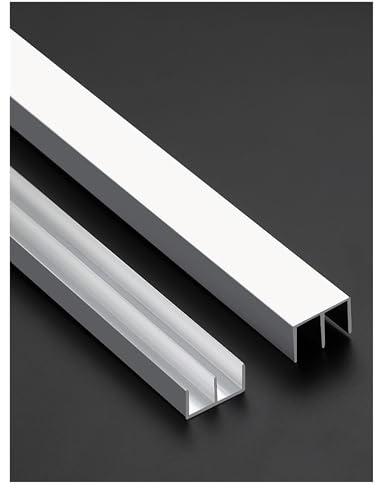 Generico Binario for Porta Scorrevole in Vetro Acrilico da 5-8 mm - Doppio Binario con Guida a scanalatura for Cabina Armadio/Doccia(110cm/43.3in)