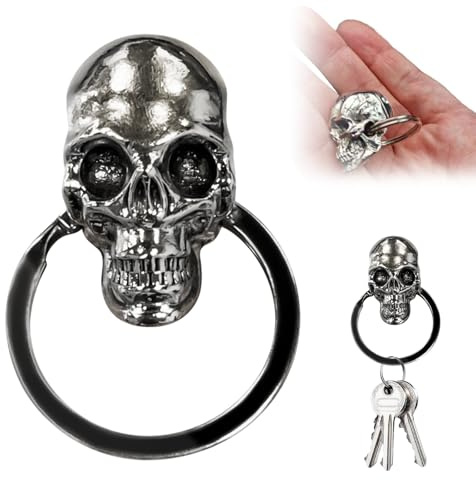 KERANEET Totenkopf Filz Schüssel-anhänger Totenkopf Motorrad Schlüsselanhänger Totenkopf Schlüsselanhänger Motorrad Motorrads Zubehör Totenkopfs Geschenke für Motorradfahrer Schlüsseldekoration