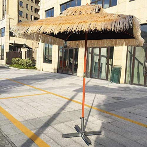 HPTHLY Parasols De Jardin en Bois, Parasol De Plage Carré 1,8 X 1,8 M, Parasol en Paille Artificielle, Hauteur 2,4 M, sans Base, pour Jardin/Balcon/Terrasse/Cour, Exté
