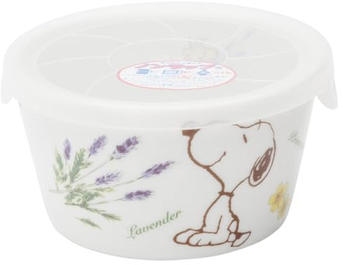 Peanuts 888472 Snoopy Herb Forest, Lavender, Snoopy, Salad Bowl, Plate, Lid Included, Diameter Approximately 4.3 inches (11 cm), Height Approx. 2.4 inches (6 cm), Microwave and Dishwasher Safe, Made