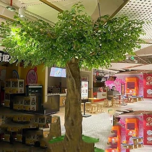 Sohodoo Simulazione di albero di baniano verde artificiale, grande albero di ficus finto in seta for decorazioni for interni ed esterni, soggiorno e shopping.(1mx0.9m)
