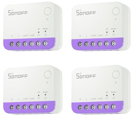 SONOFF Matter Smart Roller Shutter Switch, MINI-RBS, 2.4GHz Wi-Fi, Mini Size, Percentage Control, Alexa/Google Home/HomeKit/Home Assistant Support, Neutral Wire Required, 4-Pack