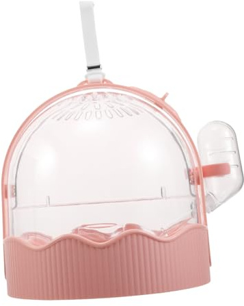COLLBATH Lightweight Portable Bird Travel Cage with Breathable Design for Small Parrots and Parakeets Spacious Outdoor Carrier for Comfortable Bird Transport Stylish Pink Parrot Box