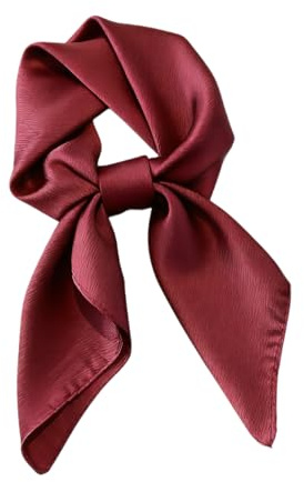 IGXX Kvadratisk Chiffongsjal för Kvinnor, 70x70cm, Lätt Polyester, Röd Enfärgad Hals- eller Huvudsjal, Retro Stil