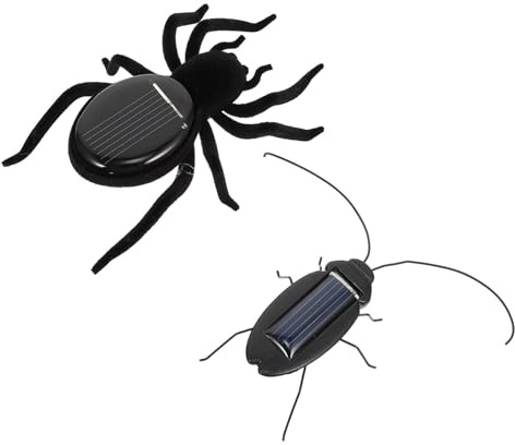 LRXIYODE 2 Piezas Juguetes Solares de Simulación Realista para Modelo Araña y Cucaracha de Educativos para Enseñanza de Energía Solar