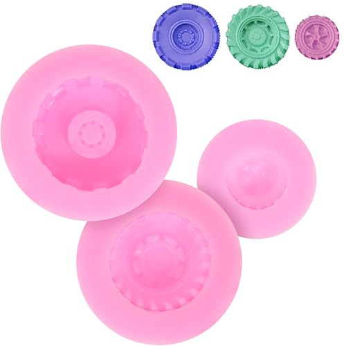UKCOCO 3 Piezas Molde de Silicona para Tartas Forma de Neumático de Molde Creativo para Bizcochos Postres y Chocolate Resistente y Fácil de Limpiar para Repostería DIY