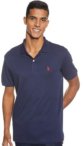 U.S. Polo Assn. Polo de Manga Corta Entrelazado Sólido Camisa de Polo Hombre (Pack de 1)