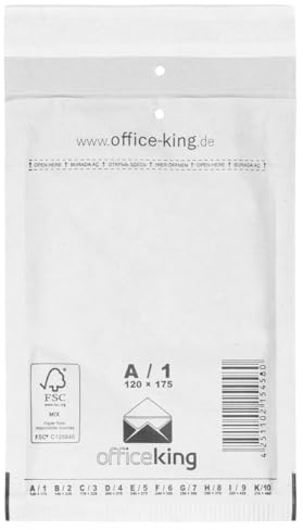 officeking Luftpolstertaschen reißfest 50 Stück Weiss A/1 | 120 x 175mm DIN A6