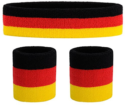 ONUPGO Schweißband Set Sportstirnband Handgelenk gestreifte Schweißbänder Frottee Sporttraining Basketball-Armband Stirnbänder Feuchtigkeitstransport Schweiß absorbierendes Stirnband