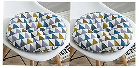2 cojines acolchados redondos para asiento de silla, para interiores y exteriores, jardín, patio, cocina y sillas de oficina (C)