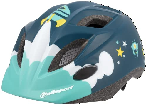 POLISPORT 8740800015 - XS Kids Premium Spaceship justerbar cykelhjälm för barn, storlek XS (48–52 cm) med CE-certifiering för cykling, skateboard, färgskridskoåkning Spaceship