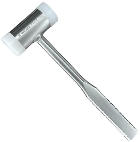 WEDO Schonhammer,Nylon Hammer,Kopfgewicht 500g,Gummihammer,Rückschlagfreie Hämmer mit Ergonomischer Griff,Fiberglashammer,Gummihammer mit zwei Seiten für Indoor und Outdoor