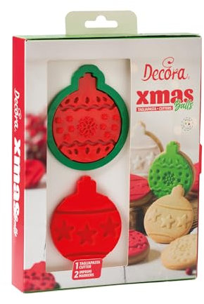 DECORA 0255039 SET DE 3 CORTAPASTAS Y MARCADORES DE PLÁSTICO PARA BOLAS DE NAVIDAD