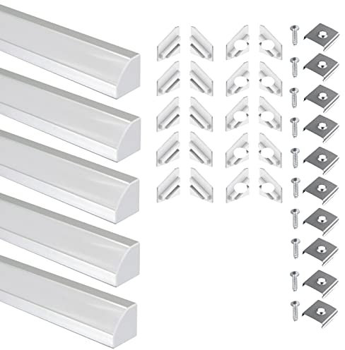 ADAKAT 5x1m, Aufbau Eck Aluminiumprofil 14x16 weiß, für LED Lichtband