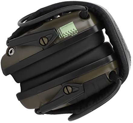 Cuffie Antirumore Elettroniche Pieghevoli, Protezione Uditiva per Tiro e Moto, Paraorecchie Verdi