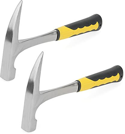KEILEOHO 2 Pack 24Oz Rock Pick Hammer, 30cm Masonry Brick Hammer for Mining