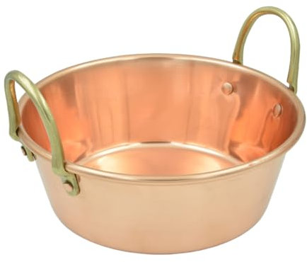 Mali’s C160013 – Bassine à confiture et marmelades en cuivre très épais poignées laiton rivetées – Marmite cuivre pour confitures, potées, choucroutes… – tous Feux sauf induction, Ø 30cm