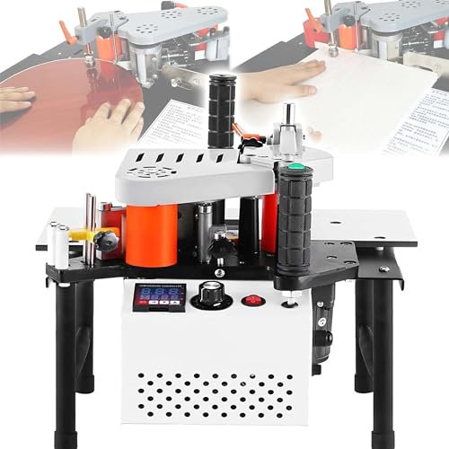 Máquina Encoladora De Bordes para Carpintería,Chapadora Cantos Portátil,Encoladora De Bordes Rectos Curvos,Juego De Encoladora De Bordes con Encolado De Doble Cara con Control De Temperatura