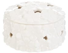 Mondocreazioni Bombonera boda elegante caja de flores de porcelana blanca con shopper ST 56445