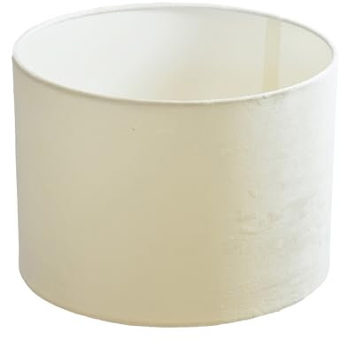 Lampenschirm XXL Ø 50 x 40 cm weiss Velour Zylinderförmig