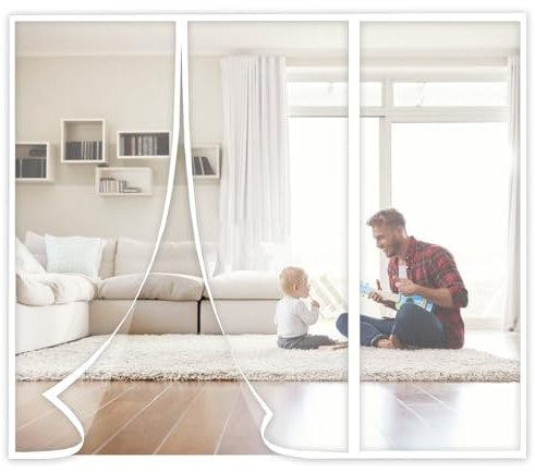 Fly Screen Door, 110x230cm Easy to Install Adhesive Fly Screen, with Tape Fastener, for Cellar Door, Living Room, Caravan White