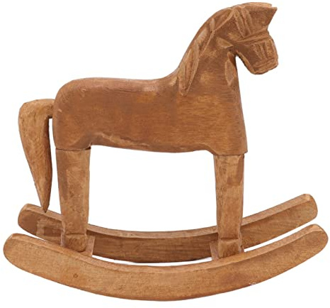 Prevessel Antikes Schaukelpferd aus Holz, Glücksbringer, handgeschnitzt, trojanisches Pferd, Tischdekoration, Zuhause, Flur, Büro, Schlafzimmer