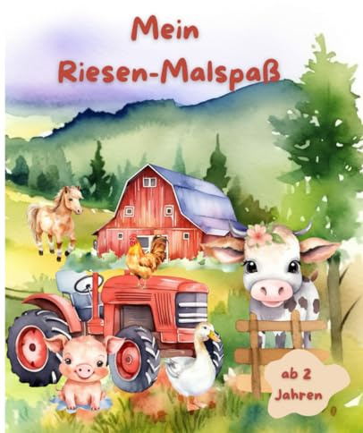 Mein Riesen-Malspaß: 100 Seiten XXL Ausmalbuch für kleine Künstler und Künstlerinnen ab 2 Jahren: Ein kreativer Einstieg in die Welt der Farben und Formen mit idealen Ausmalvorlagen