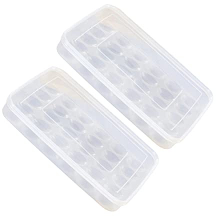 OSALADI 2 Cajas para Guardar Huevos Frigorífico y Congelador con Tapa Apilable, Gran Capacidad, Antideslizante y Compacto, Ideales para Organizar y Conservar Huevos en Cocina y Camping