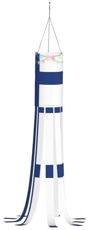 Festlicher Windsack mit finnischer Flagge, Halloween-Geisterdekorationen, ästhetische Herbst-Windsäcke für den Außenbereich