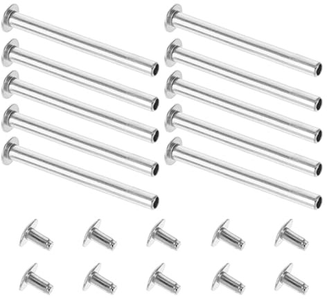 10 Juegos Eje del Ventilador Sujetador de Clavos de Abanico Plegable Remaches de Eje de Metal Piezas de Ventilador Plegable Sujetadores de Abanico Plegables Acero Inoxidable Silver Garneck