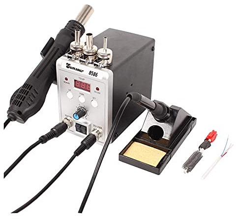 Station de soudage 2 en 1 SMD Station de soudure de retravaçons 8586 700W pistolet à air chaud 60w fer à souder avec outils de réparation de désoldering Sécurité à un prix avantageux(SET-4)