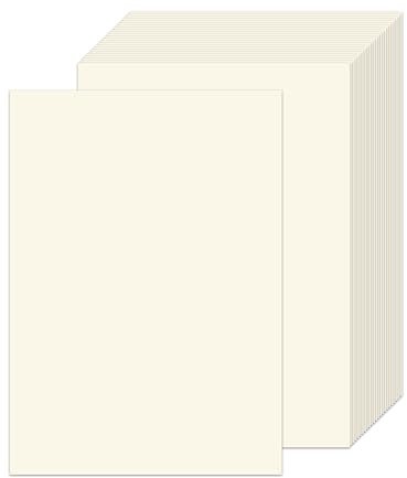 Jyvex Lot de 60 feuilles de papier de couleur blanc naturel A4 - 250 g/m² - Papier crème et photo A4