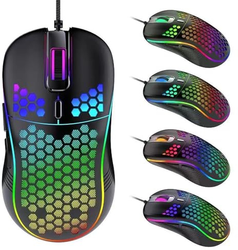 ELLENNE MOUSE GAMING RGB LED - LEGGERO ANTISUDORE - OTTICO 7200DPI USB 7 TASTI RGB125G